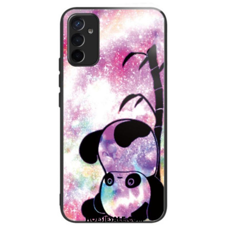 Hoesje voor Samsung Galaxy M13 Panda Gehard Glas