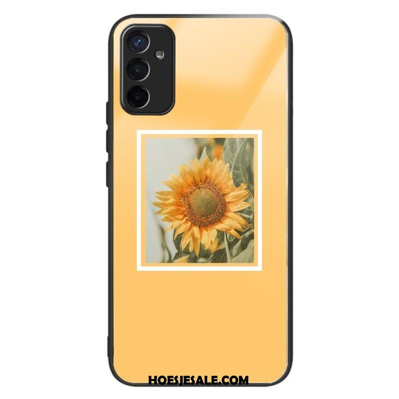 Hoesje voor Samsung Galaxy M13 Tempered Glass Variatie Zonnebloemen