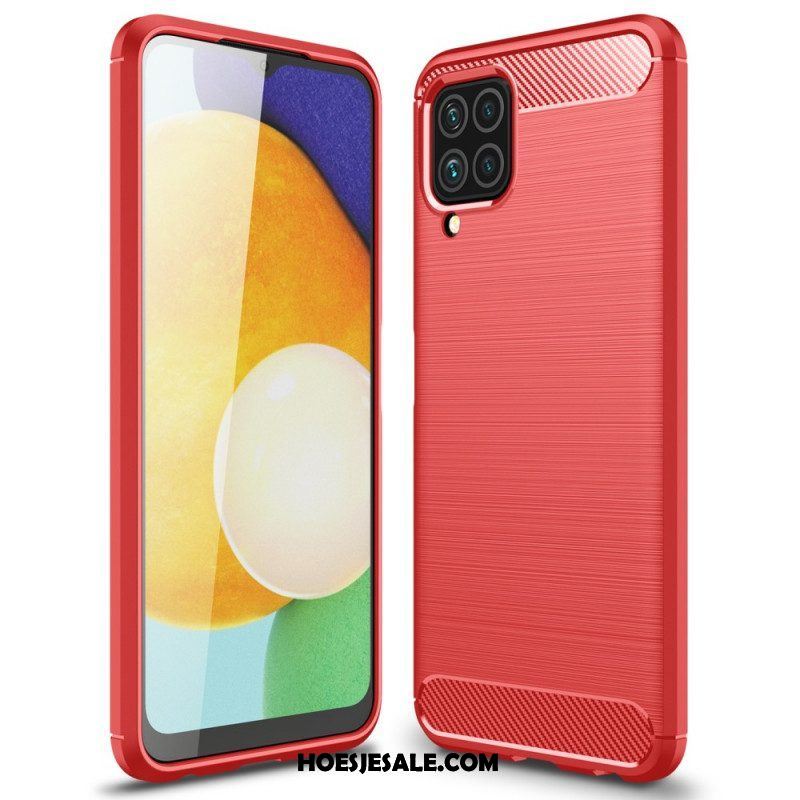 Hoesje voor Samsung Galaxy M32 Geborstelde Koolstofvezel