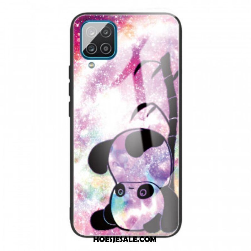 Hoesje voor Samsung Galaxy M32 Panda Gehard Glas