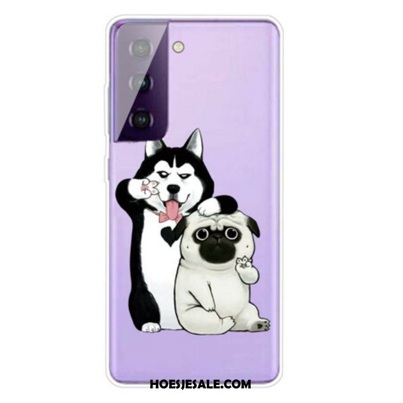 Hoesje voor Samsung Galaxy S21 5G Grappige Honden