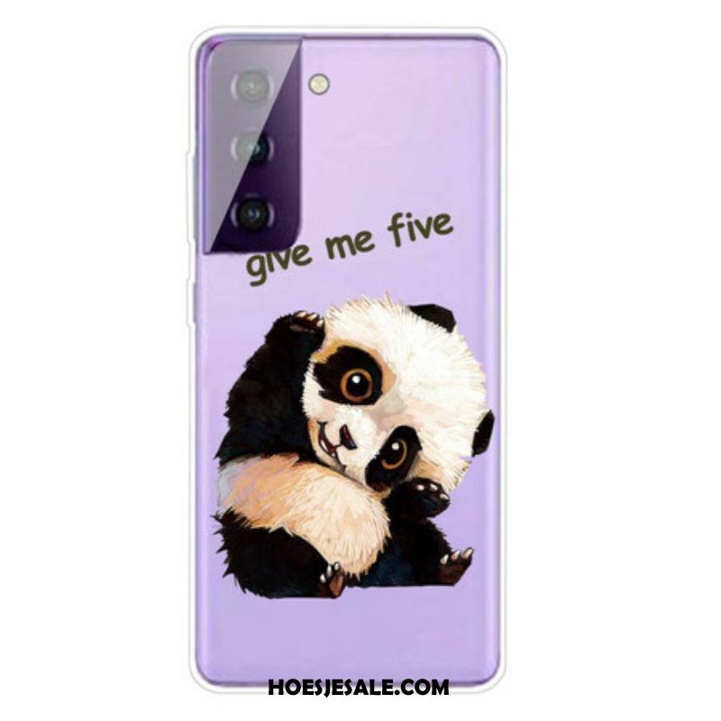 Hoesje voor Samsung Galaxy S21 5G Panda Geef Me Vijf