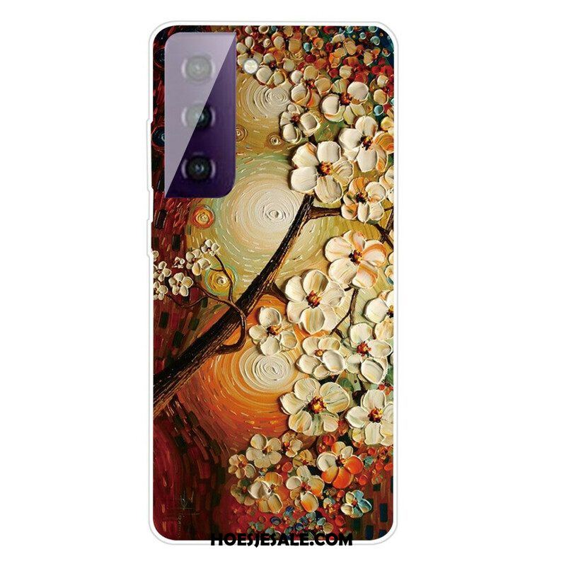 Hoesje voor Samsung Galaxy S21 FE Flexibele Bloemen