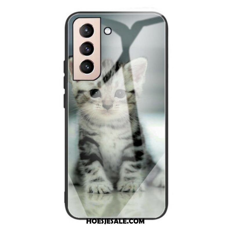 Hoesje voor Samsung Galaxy S21 FE Kitten Gehard Glas