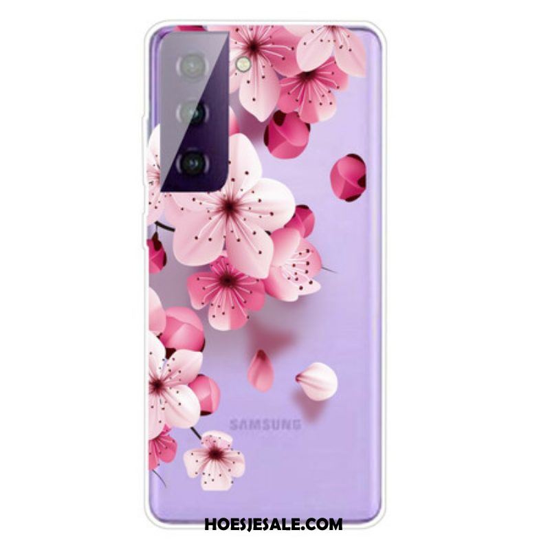 Hoesje voor Samsung Galaxy S21 FE Kleine Roze Bloemen