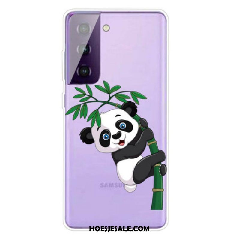 Hoesje voor Samsung Galaxy S21 FE Panda Op Bamboe