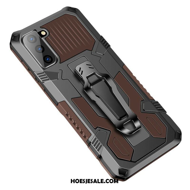 Hoesje voor Samsung Galaxy S21 FE Robot Met Riemclip