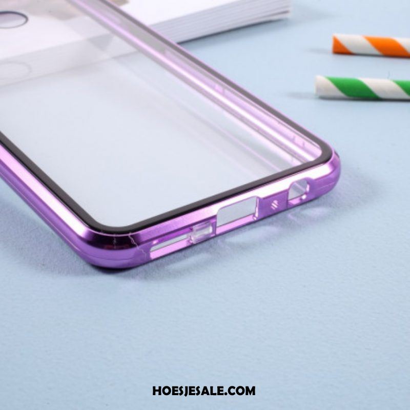 Hoesje voor Samsung Galaxy S21 Plus 5G Metalen Randen En Dubbel Gehard Glas