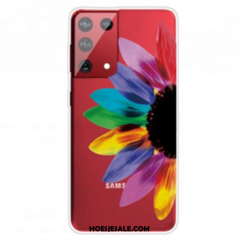 Hoesje voor Samsung Galaxy S21 Ultra 5G Kleurrijke Bloem