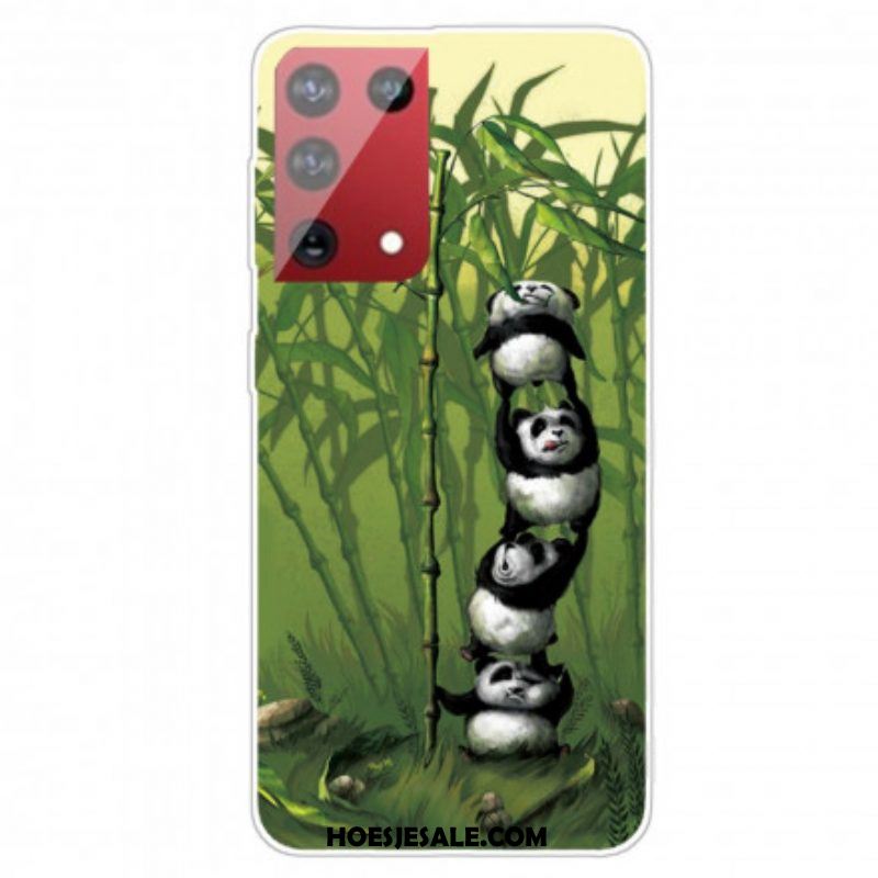 Hoesje voor Samsung Galaxy S21 Ultra 5G Stelletje Panda's