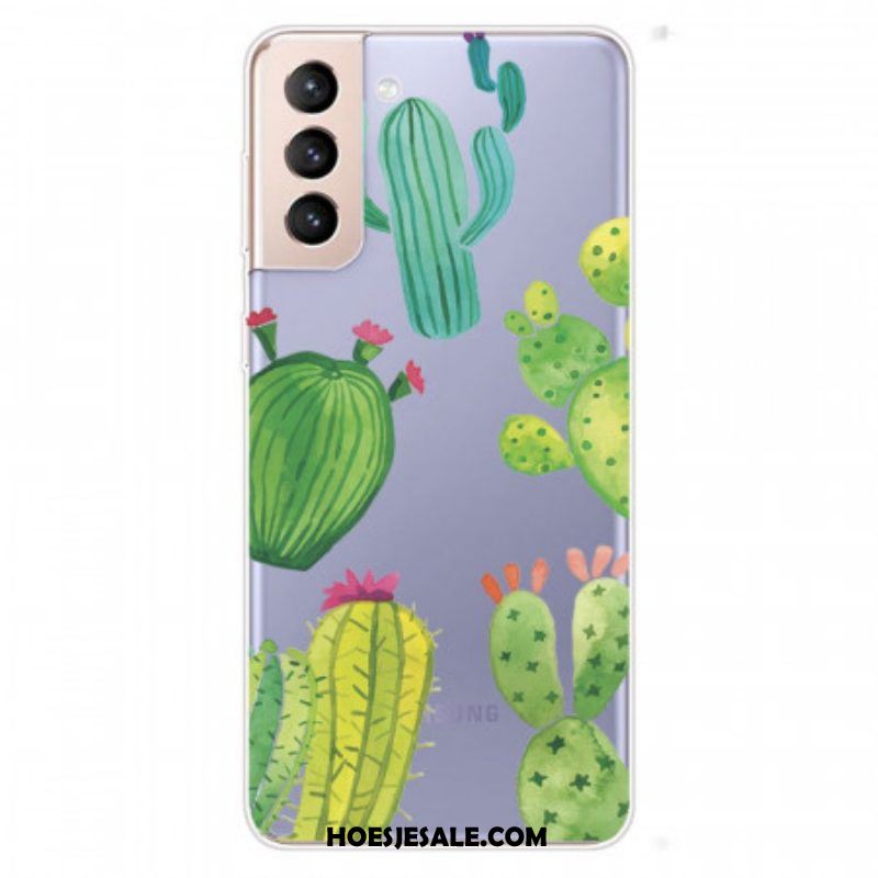 Hoesje voor Samsung Galaxy S22 5G Aquarel Cactussen