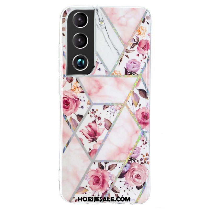 Hoesje voor Samsung Galaxy S22 5G Gemarmerde Bloemen