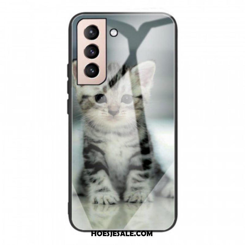 Hoesje voor Samsung Galaxy S22 5G Kitten Gehard Glas