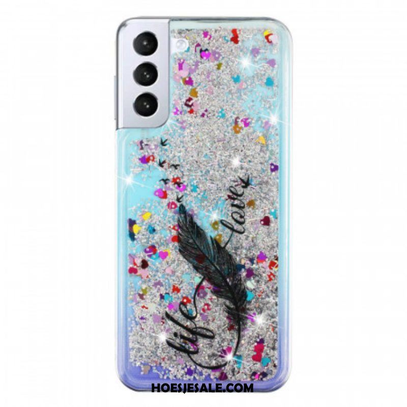 Hoesje voor Samsung Galaxy S22 5G Leven & Liefde Pailletten