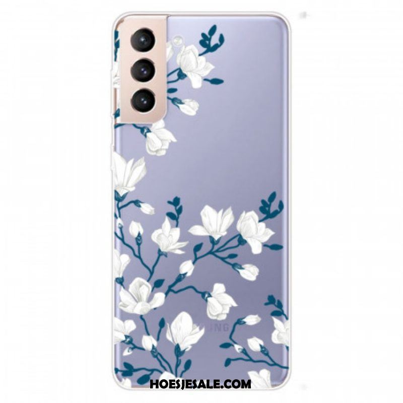 Hoesje voor Samsung Galaxy S22 5G Naadloze Witte Bloemen