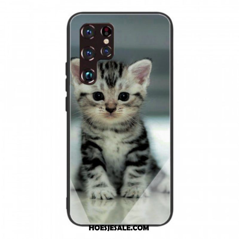 Hoesje voor Samsung Galaxy S22 Ultra 5G Kitten Gehard Glas