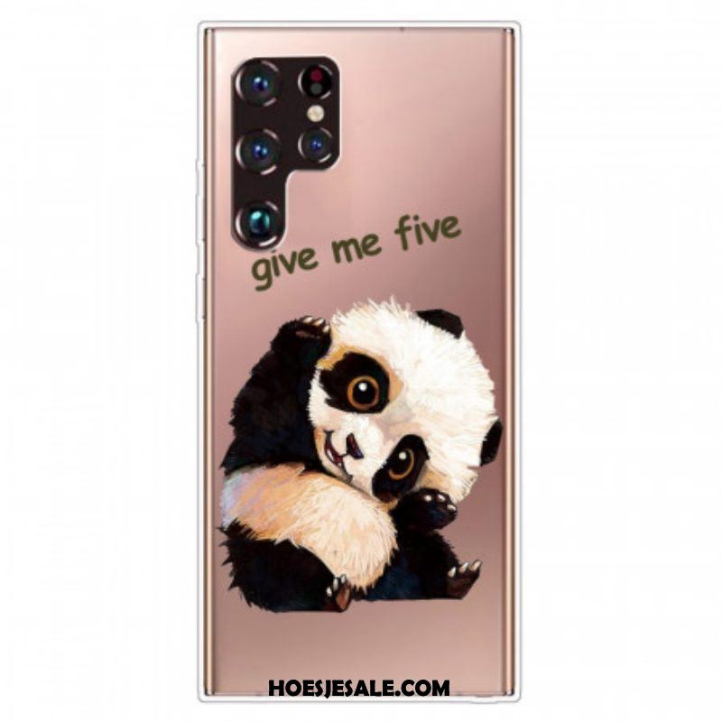 Hoesje voor Samsung Galaxy S22 Ultra 5G Panda Geef Me Vijf
