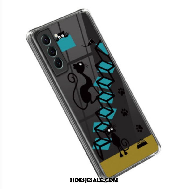 Hoesje voor Samsung Galaxy S23 5G Transparante Grappige Katten