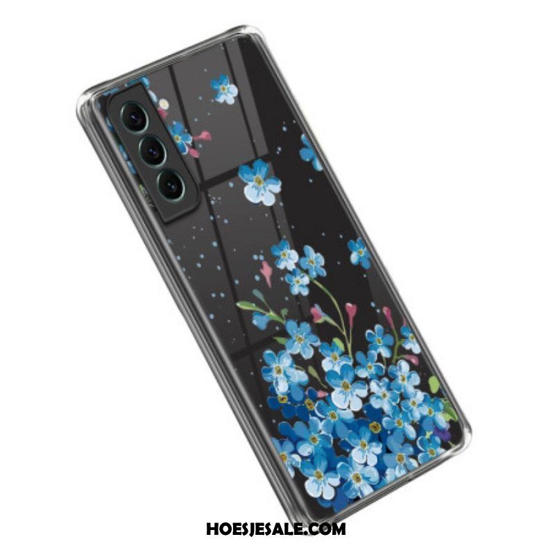 Hoesje voor Samsung Galaxy S23 Plus 5G Blauwe Bloemen