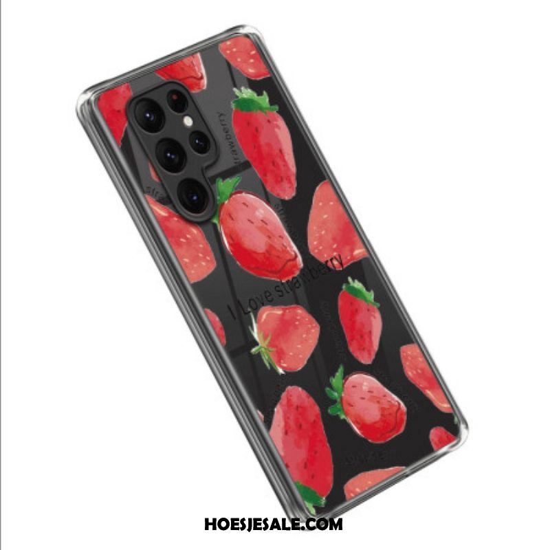 Hoesje voor Samsung Galaxy S23 Ultra 5G Aardbeien