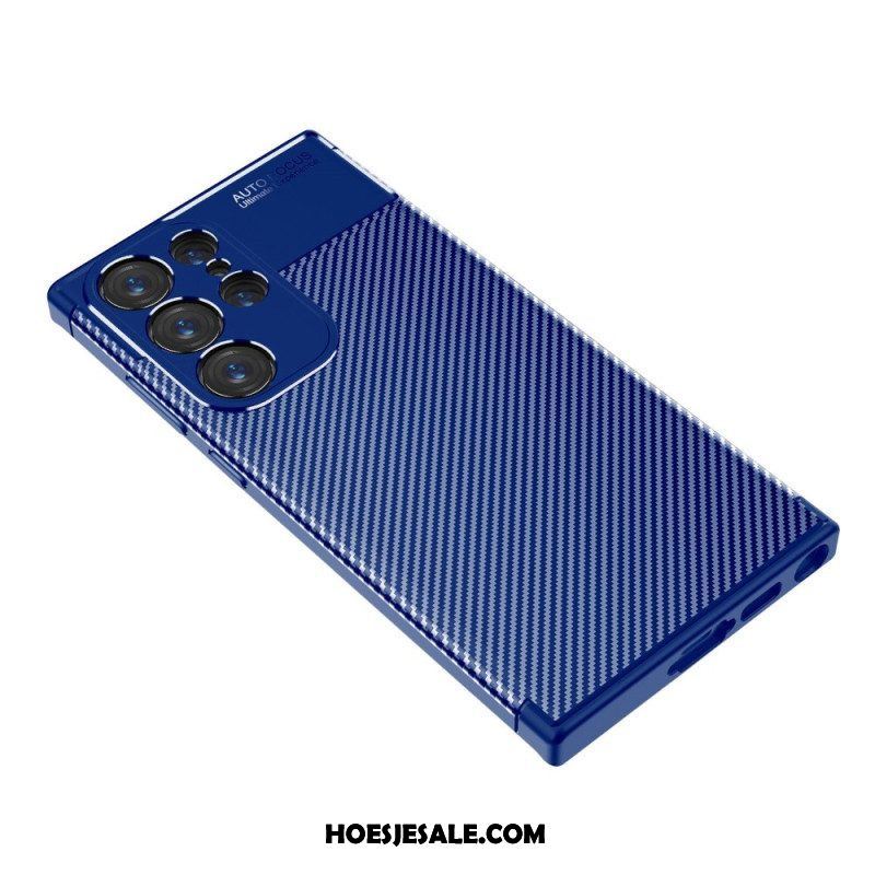 Hoesje voor Samsung Galaxy S23 Ultra 5G Flexibele Koolstofvezel