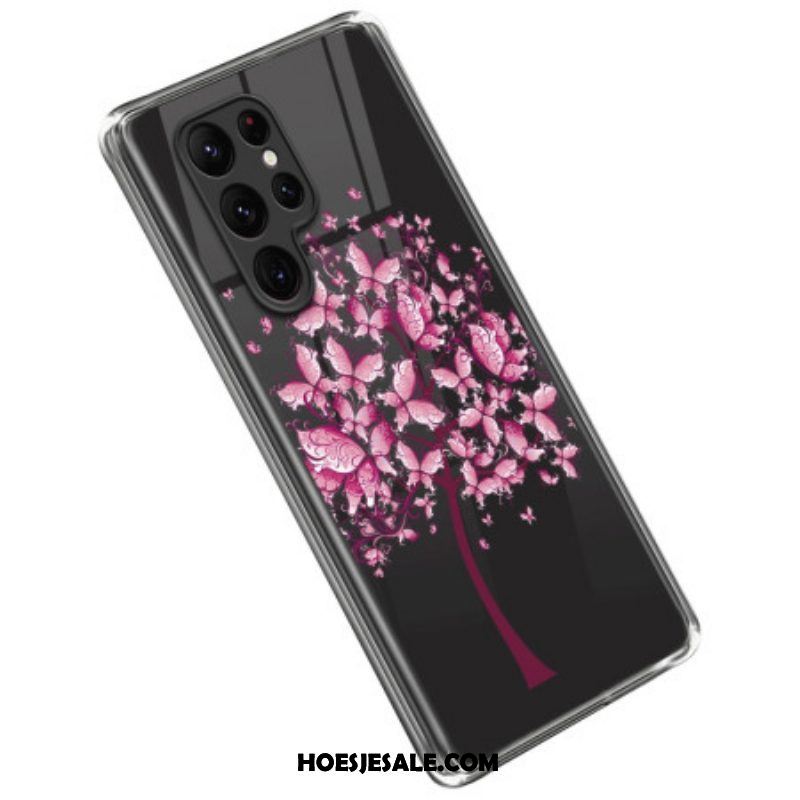 Hoesje voor Samsung Galaxy S23 Ultra 5G Roze Boom