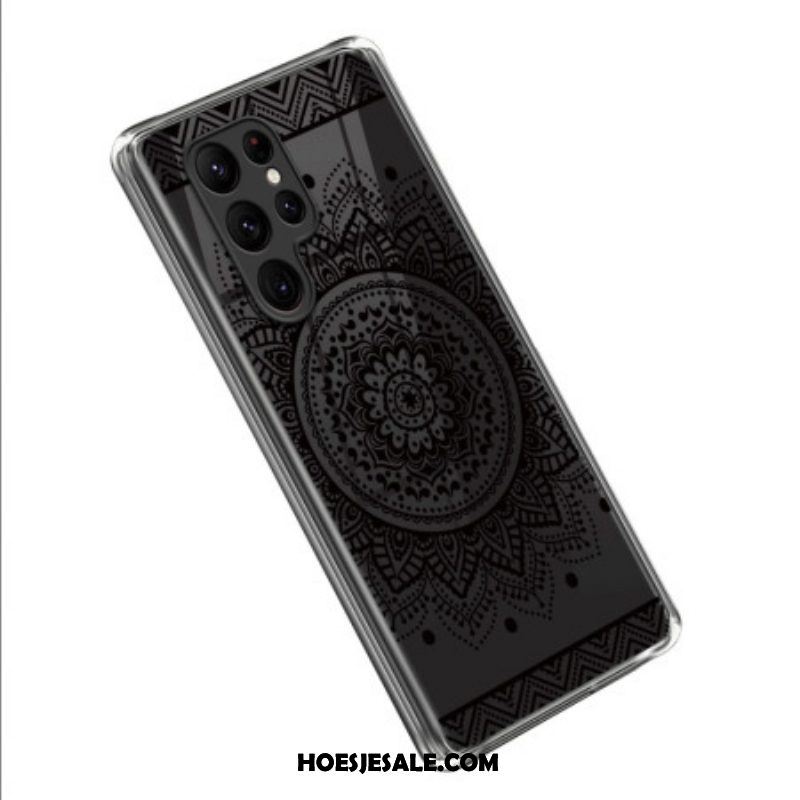 Hoesje voor Samsung Galaxy S23 Ultra 5G Zwarte Mandala