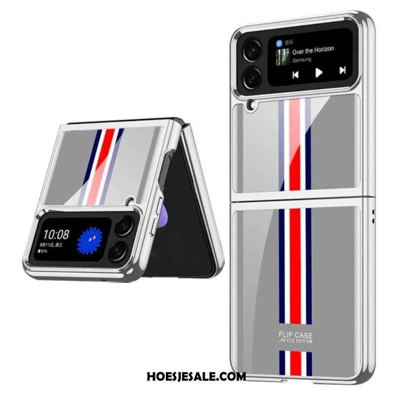 Hoesje voor Samsung Galaxy Z Flip 4 Folio-hoesje Gkk Driekleurig Gehard Glas