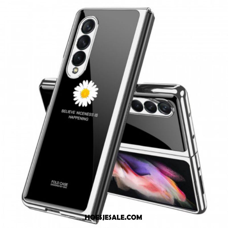 Hoesje voor Samsung Galaxy Z Fold 3 5G Daisy Gehard Glas Gkk