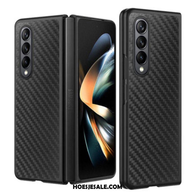 Hoesje voor Samsung Galaxy Z Fold 4 Koolstofvezel En Microvezel