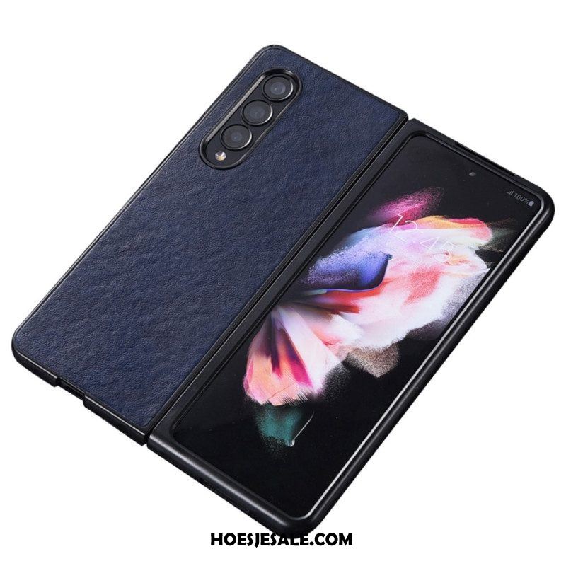 Hoesje voor Samsung Galaxy Z Fold 4 Kunstleer Nylon Textuur