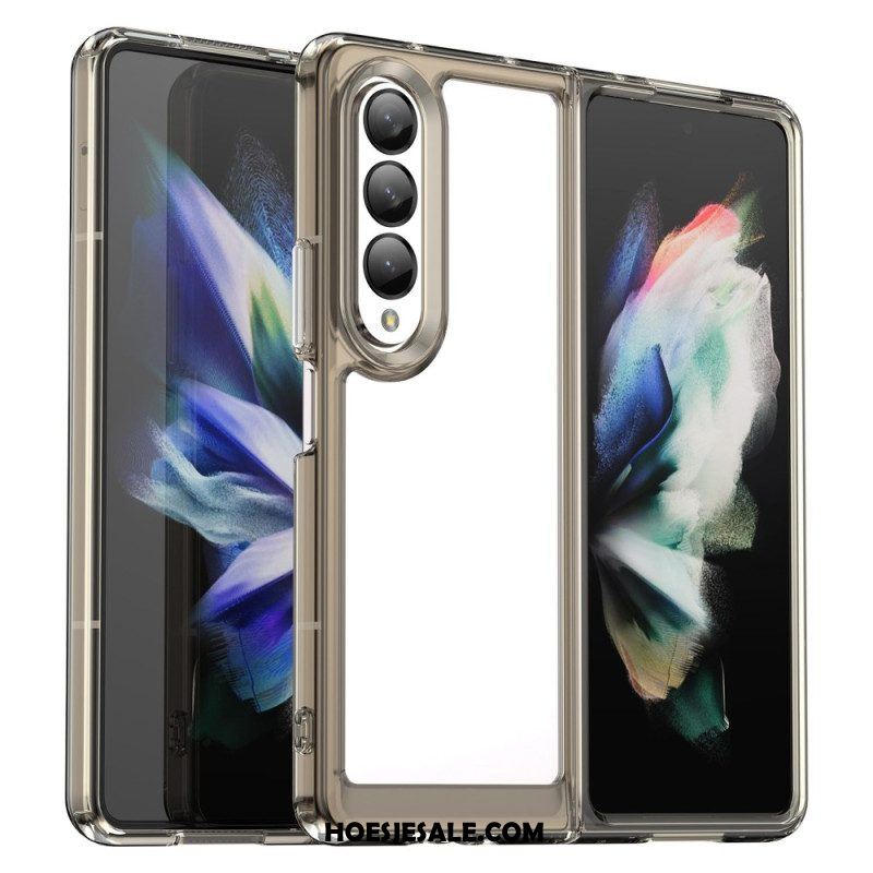 Hoesje voor Samsung Galaxy Z Fold 4 Transparant Gekleurde Randen