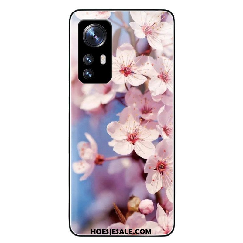 Hoesje voor Xiaomi 12 / 12X Gehard Glas Realistische Bloemen