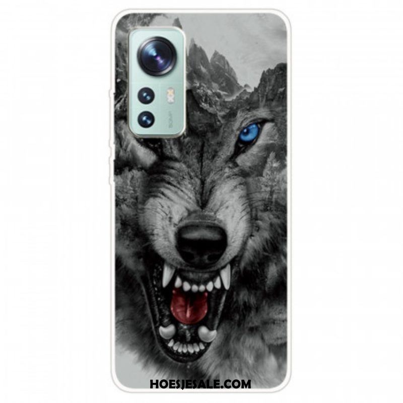 Hoesje voor Xiaomi 12 Pro Siliconen Wolf