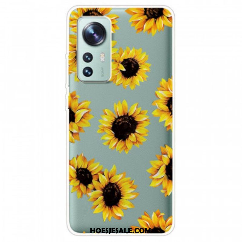 Hoesje voor Xiaomi 12 Pro Siliconen Zonnebloemen