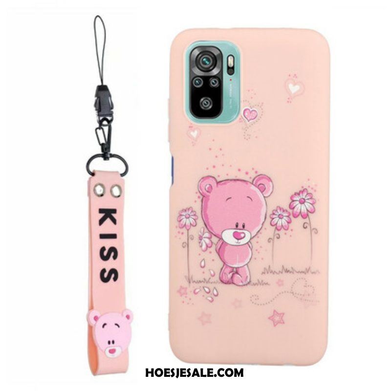 Hoesje voor Xiaomi Redmi Note 10 / 10S Beer Met Lanyard