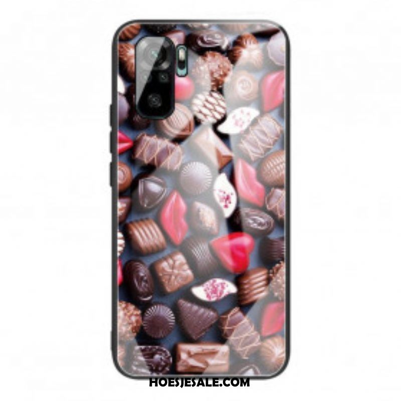 Hoesje voor Xiaomi Redmi Note 10 / 10S Chocolade Gehard Glas