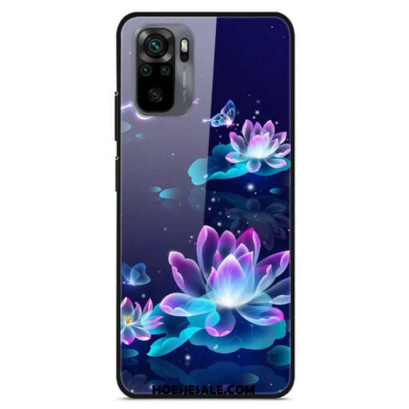 Hoesje voor Xiaomi Redmi Note 10 / 10S Waterlelies Van Gehard Glas