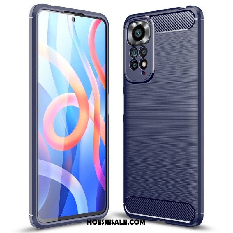 Hoesje voor Xiaomi Redmi Note 11 / 11S Geborstelde Koolstofvezel