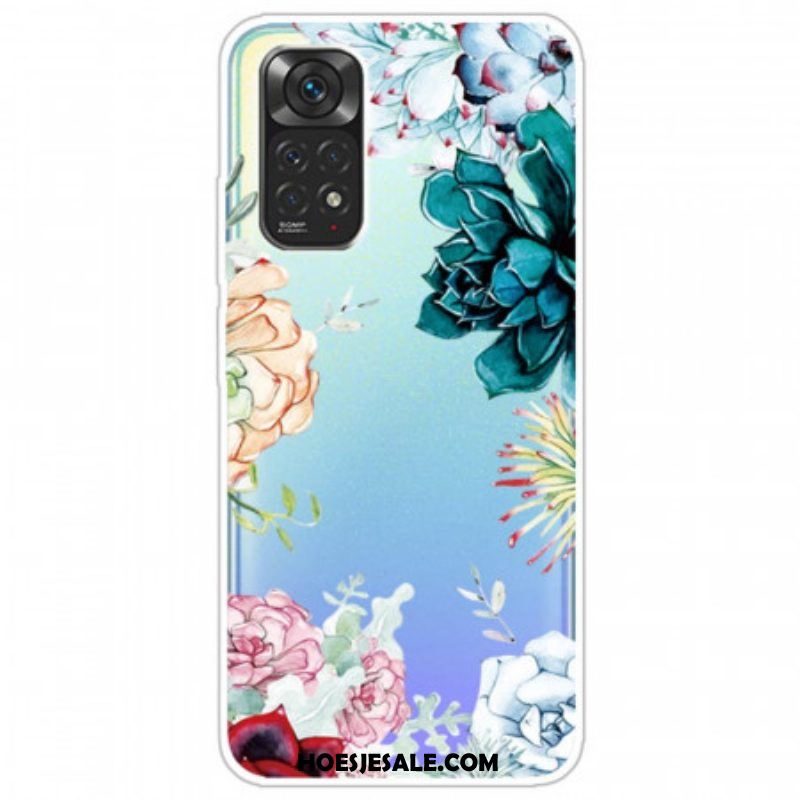 Hoesje voor Xiaomi Redmi Note 11 / 11S Naadloze Aquarel Bloemen