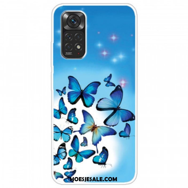 Hoesje voor Xiaomi Redmi Note 11 Pro / 11 Pro 5G Blauwe Vlinders