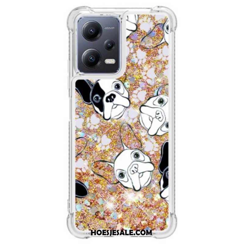 Hoesje voor Xiaomi Redmi Note 12 5G Pailletten Mr Dog