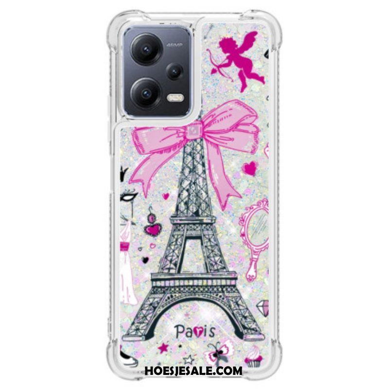 Hoesje voor Xiaomi Redmi Note 12 5G Pailletten Van De Eiffeltoren