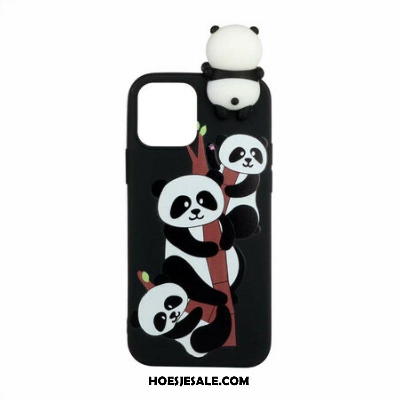 Hoesje voor iPhone 13 Mini 3d Panda's Op Bamboe