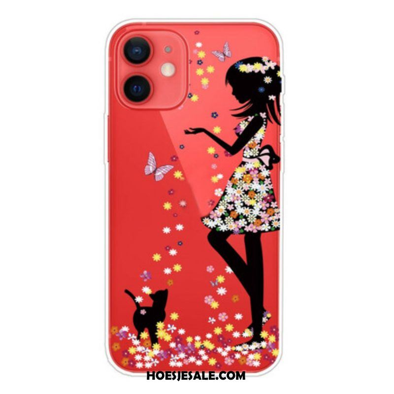 Hoesje voor iPhone 13 Mini Bloemenmeisje