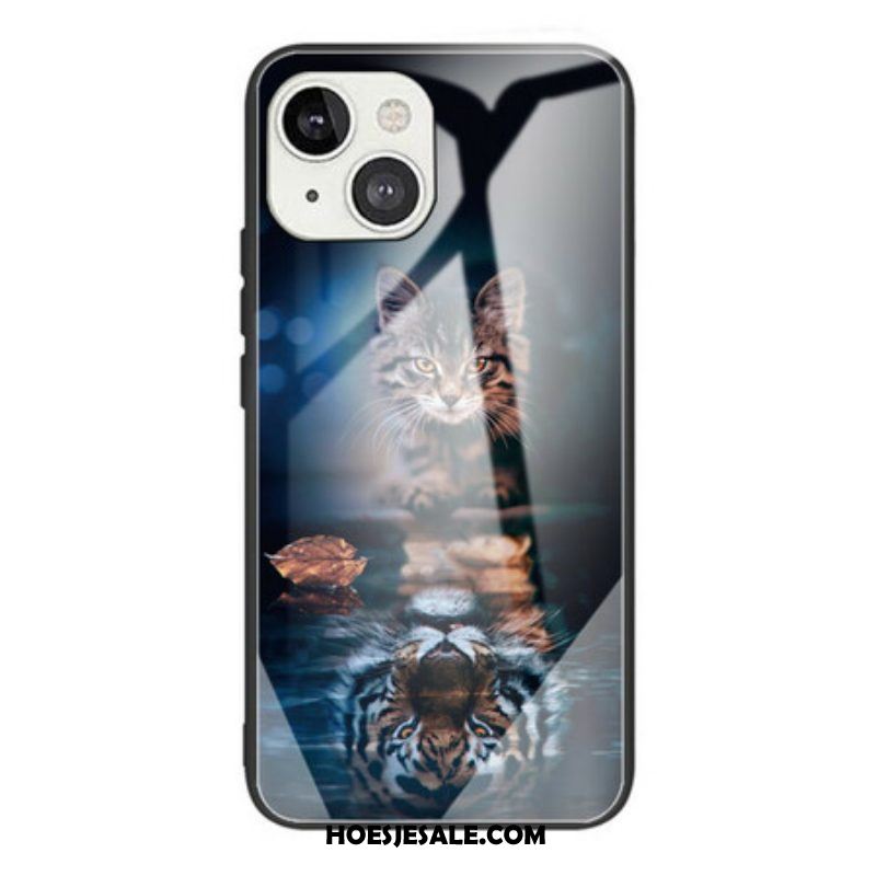 Hoesje voor iPhone 13 Mini Mijn Tijger Gehard Glas