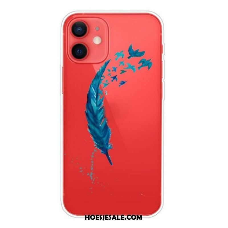 Hoesje voor iPhone 13 Mini Mooie Blauwe Veer