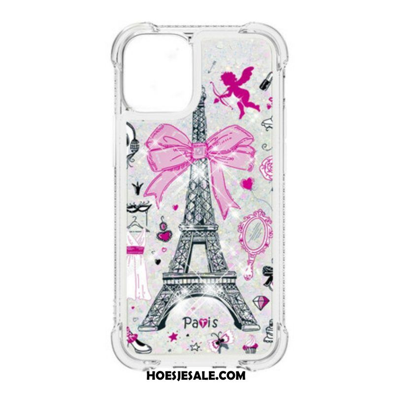 Hoesje voor iPhone 13 Mini Pailletten Van De Eiffeltoren
