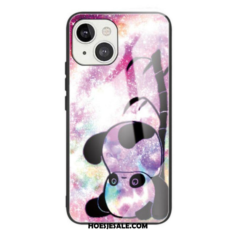 Hoesje voor iPhone 13 Mini Panda En Bamboe Gehard Glas