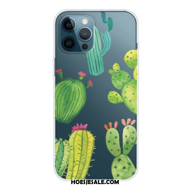 Hoesje voor iPhone 13 Pro Aquarel Cactussen